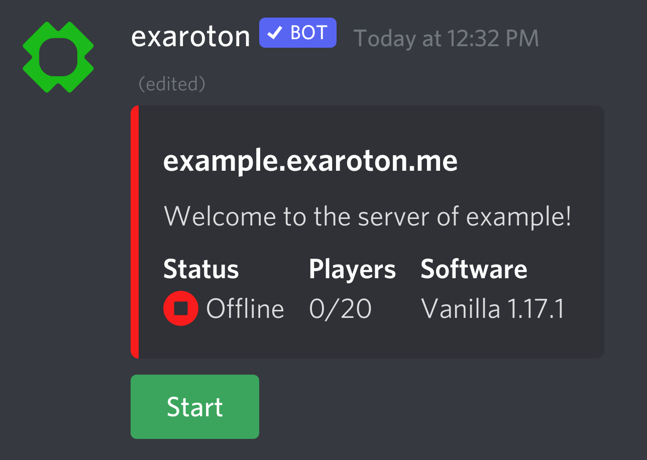 Add Minecraft server status Discord Bot